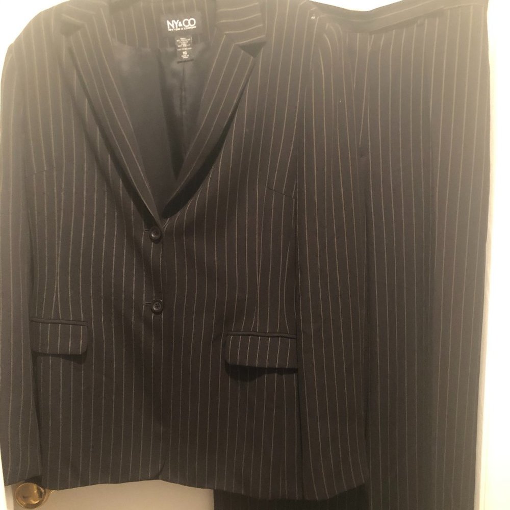 2 piece Black Pin Stripe Suit